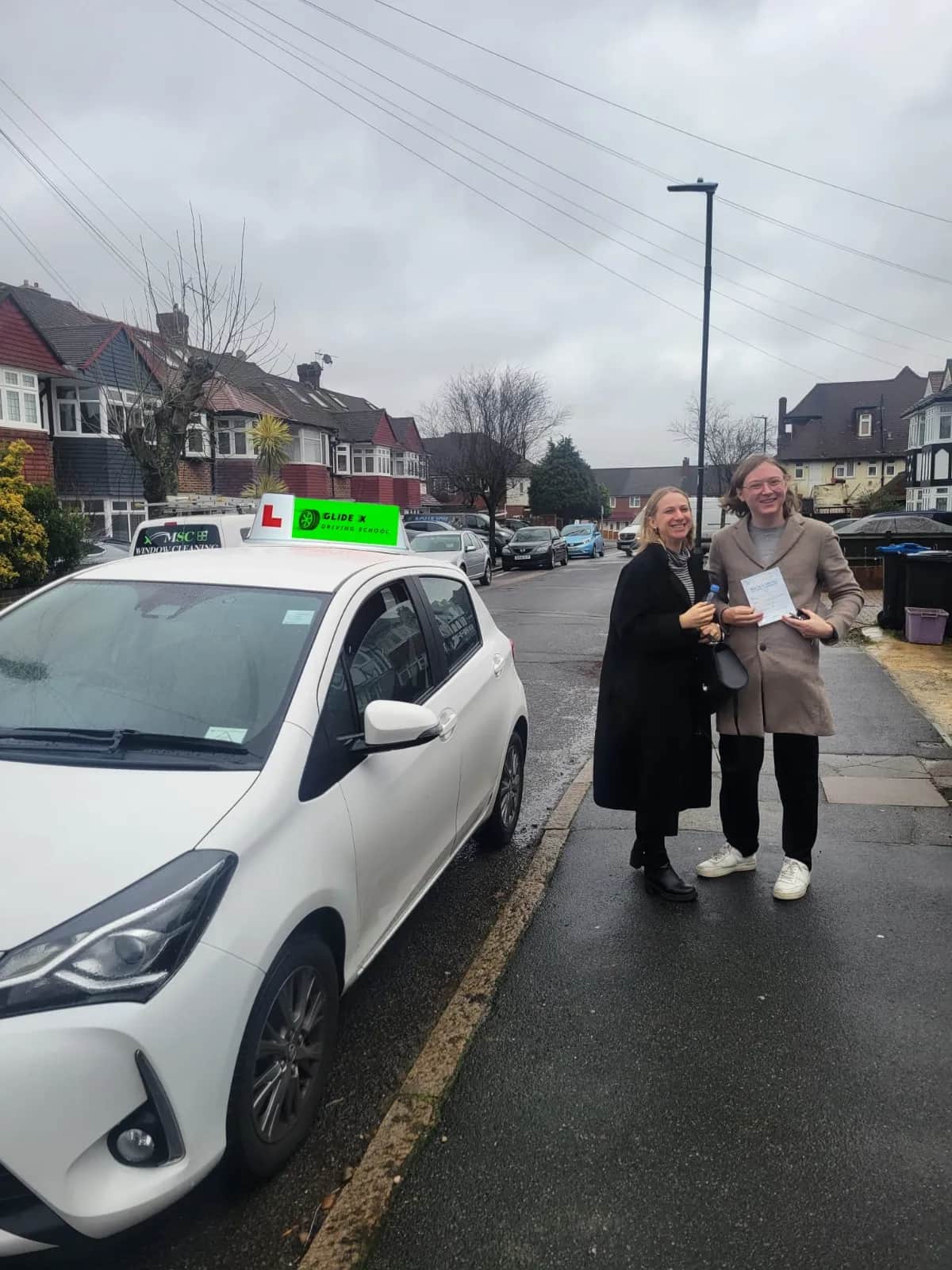 GlideX pupil with a driving test pass certificate