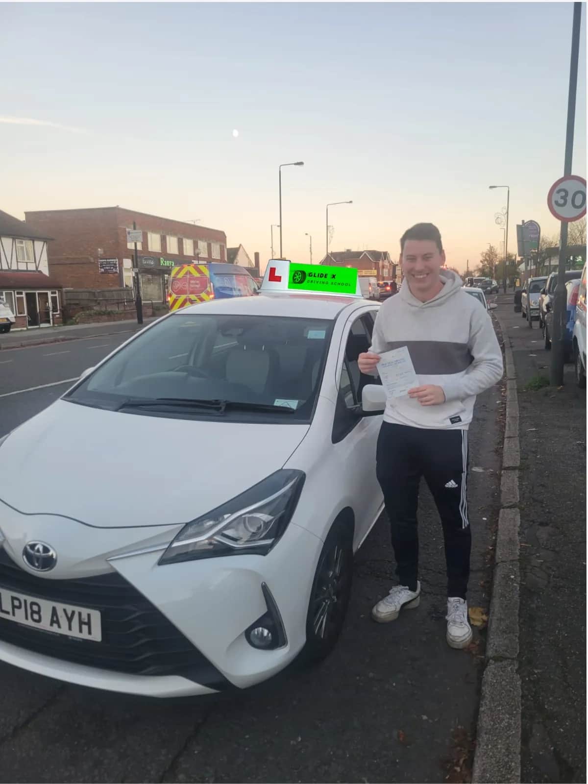 GlideX pupil with a driving test pass certificate